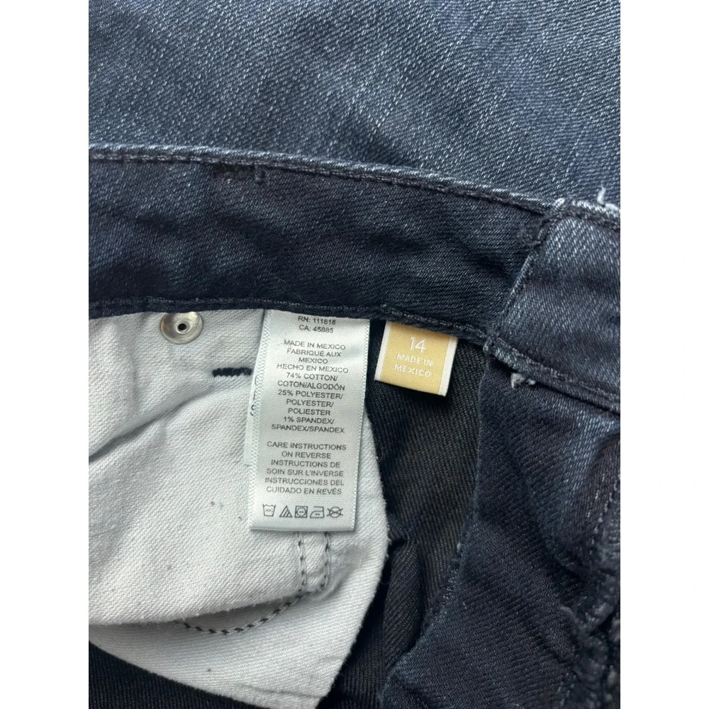 Michael Kors Womens Dark Wash Straight Leg Stretch Denim Jeans Size 14 Indigo - Picture 6 of 6